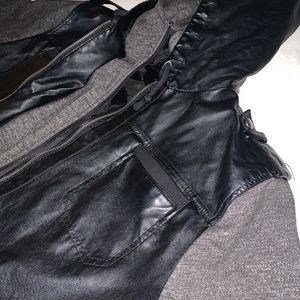 Black Cloth/Leather Jacket
